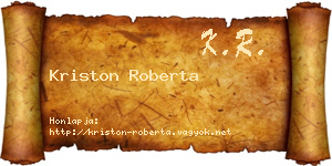 Kriston Roberta névjegykártya